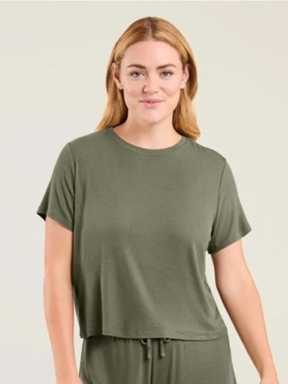 Nuuds Green Boxy Pajama Tee Top